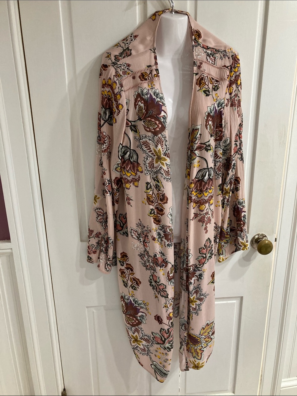 Knox Rose Pink Floral Open Front Kimono